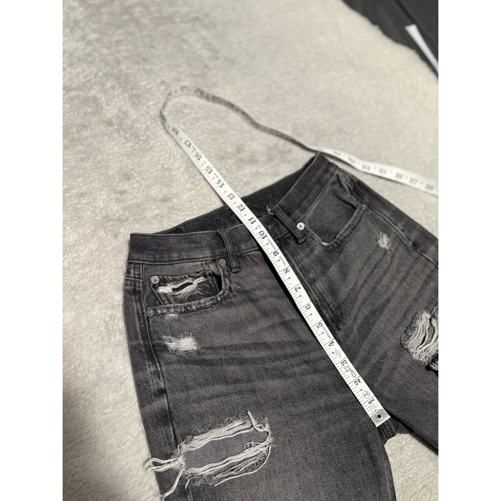 American Eagle 90s Boyfriend Jeans Womens Distressed Highest Rise Gray Denim 0 - Picture 5 of 9
